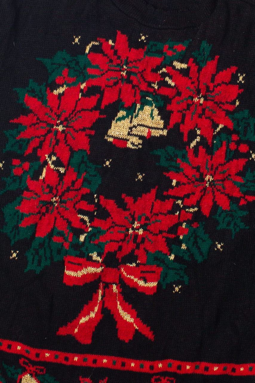 Poinsettia Wreath Ugly Christmas Sweater 60824