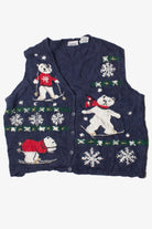 Skiing Bears Ugly Christmas Sweater Vest 60837