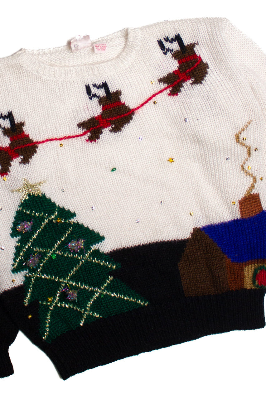 Vintage White Ugly Christmas Sweater