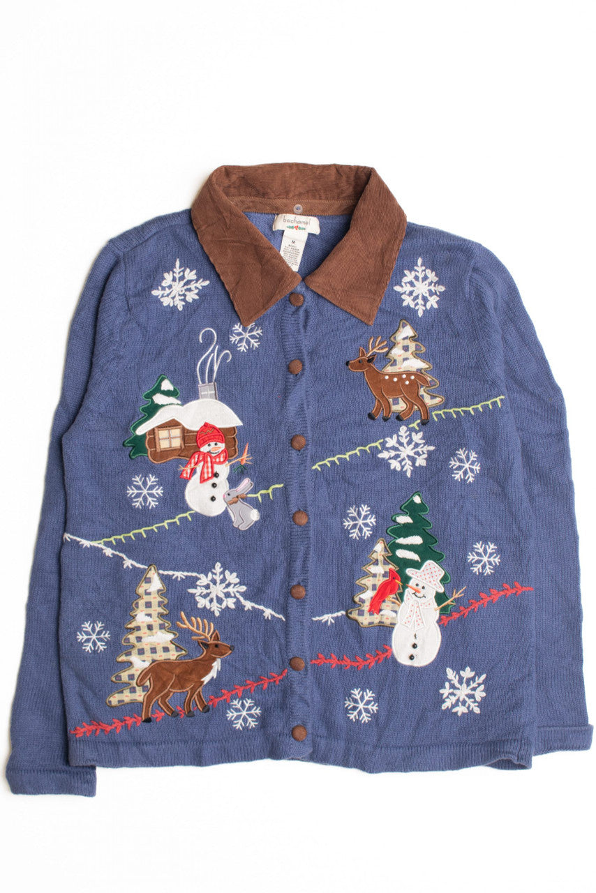 Blue Ugly Christmas Cardigan 61056