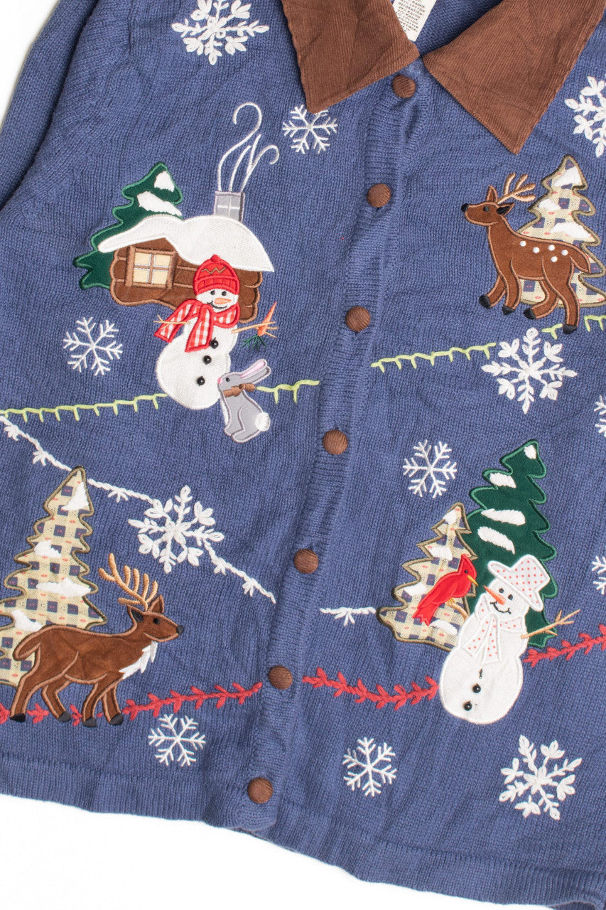 Blue Ugly Christmas Cardigan 61056