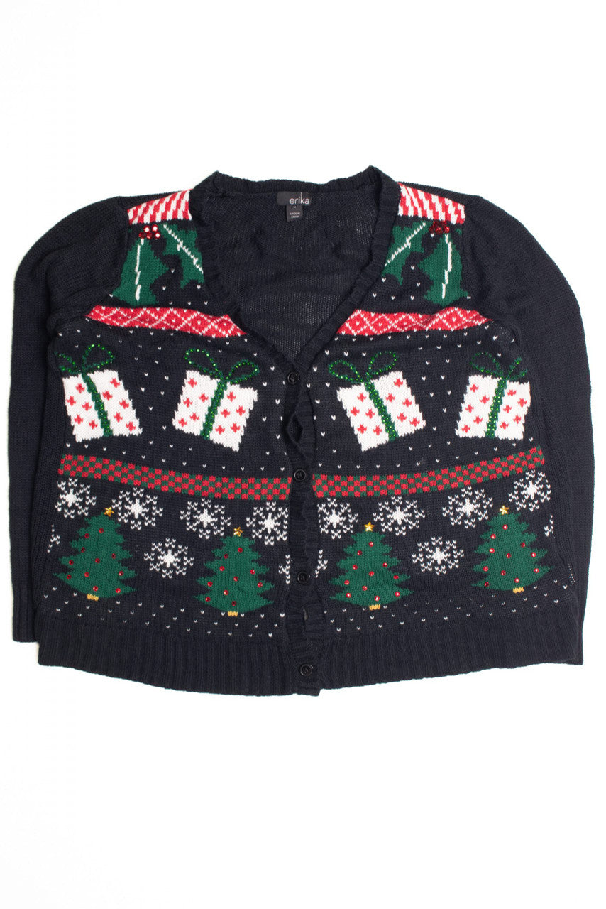 Black Ugly Christmas Cardigan 61122