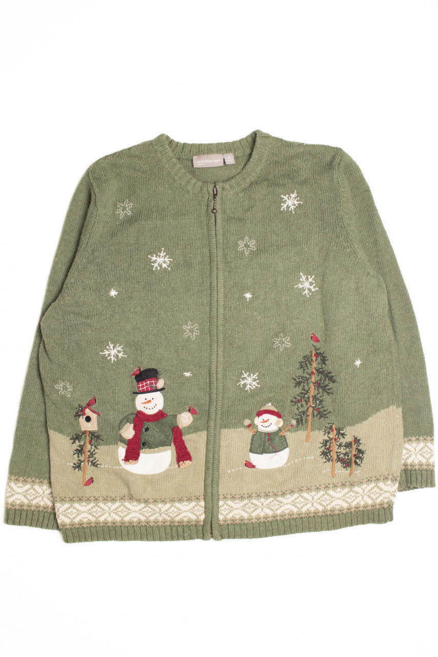 カーディガン Vintage Green Christmas Cardigan Green Ugly Christmas Cardigan