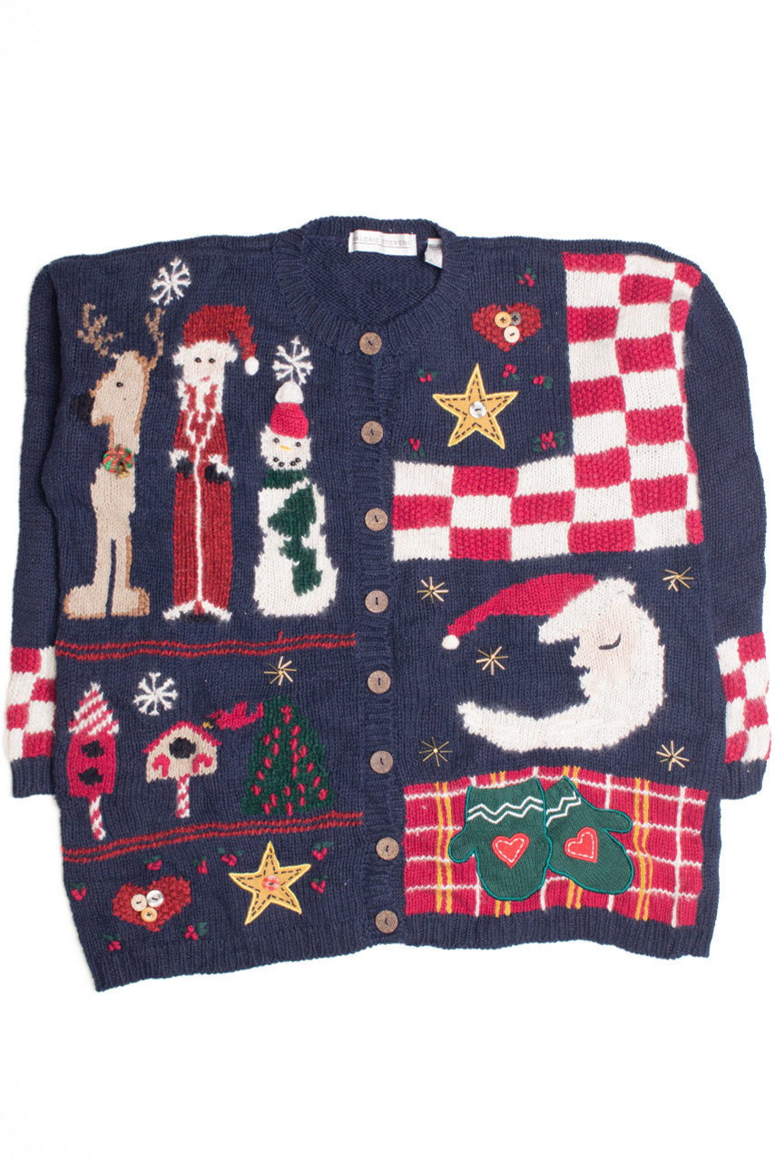 Blue Ugly Christmas Cardigan 61222