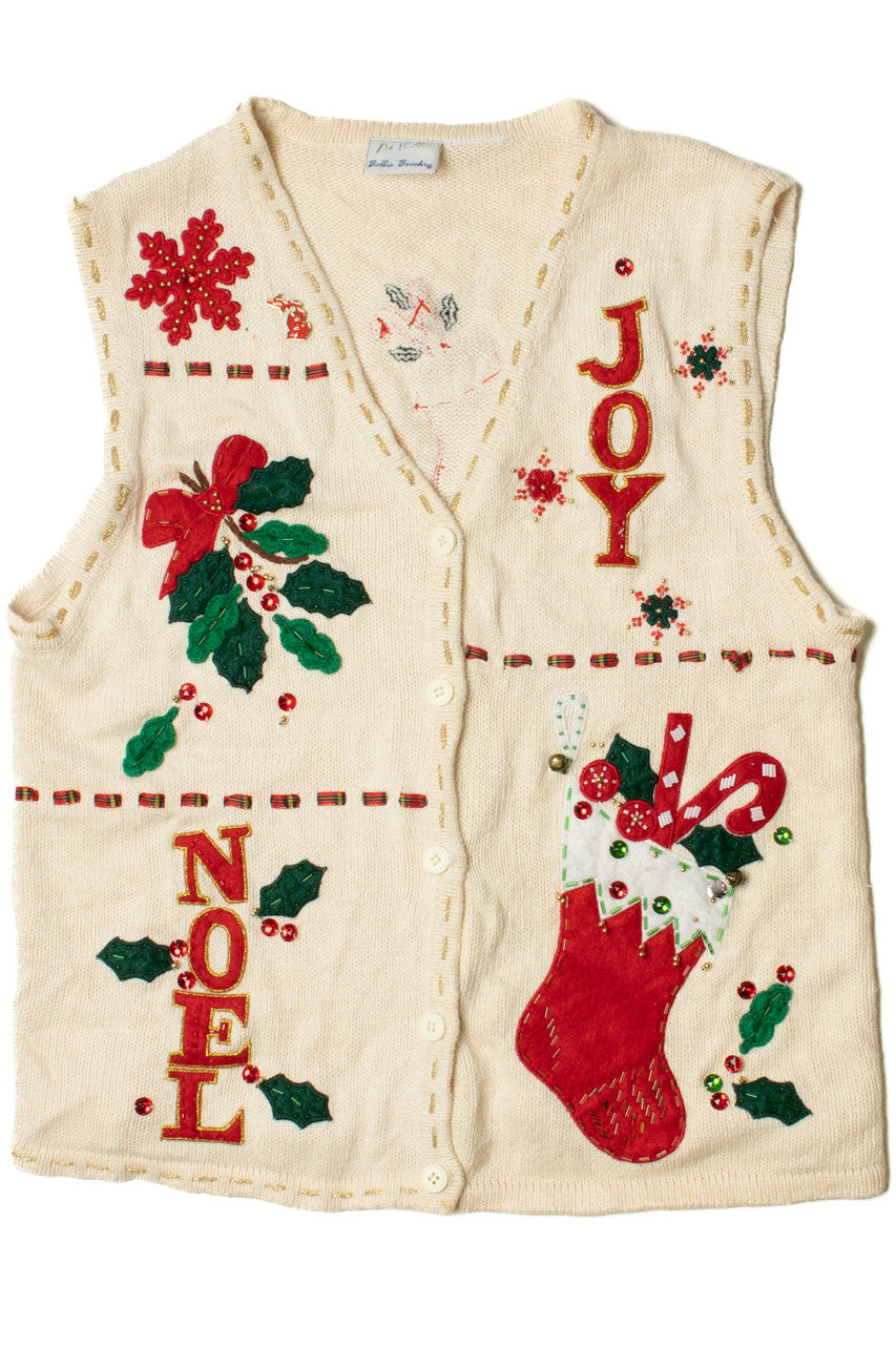 "Joy" "Noel" Ugly Christmas Sweater Vest 61316