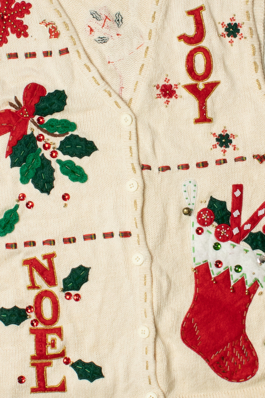 "Joy" "Noel" Ugly Christmas Sweater Vest 61316