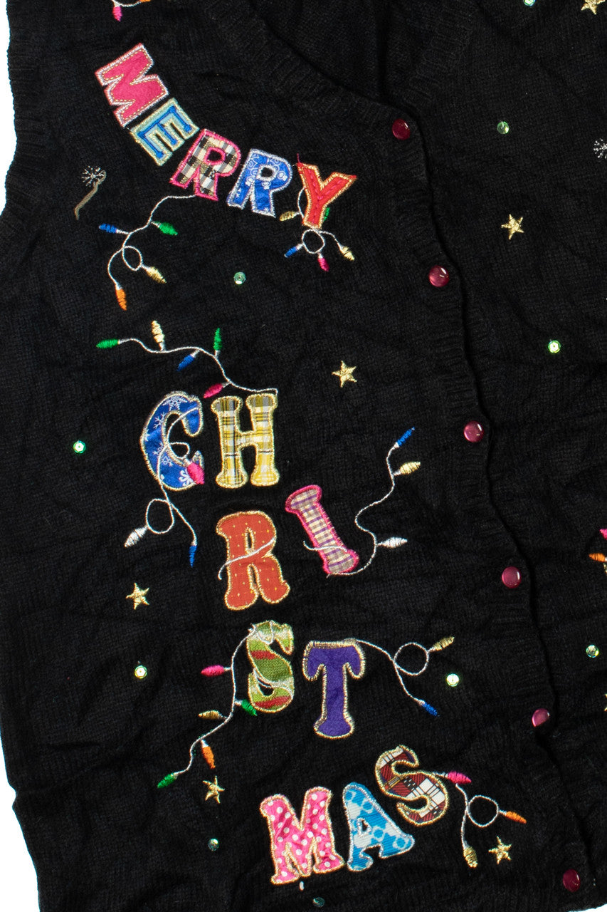 Black Ugly Christmas Sweater Vest 61323