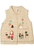 Beige Ugly Christmas Sweater Vest 61327
