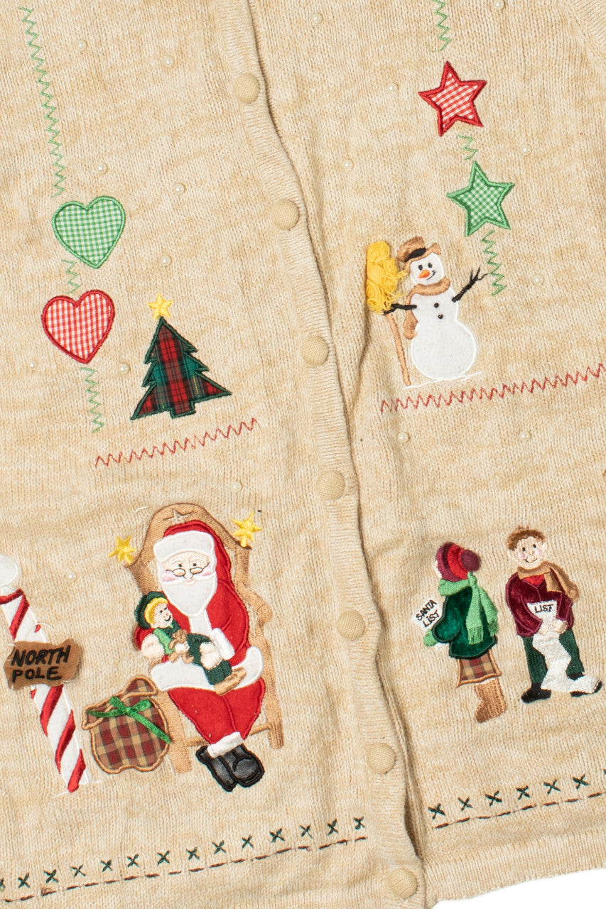 Beige Ugly Christmas Sweater Vest 61327