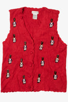 Hand Beaded Nutcrackers Ugly Christmas Sweater Vest 61331