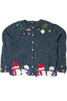 Blue Ugly Christmas Cardigan Sweater 61352