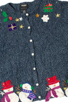 Blue Ugly Christmas Cardigan Sweater 61352