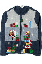 Snowy Santa Ugly Christmas Zip-Up Sweater 61356