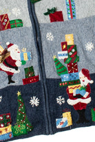 Snowy Santa Ugly Christmas Zip-Up Sweater 61356