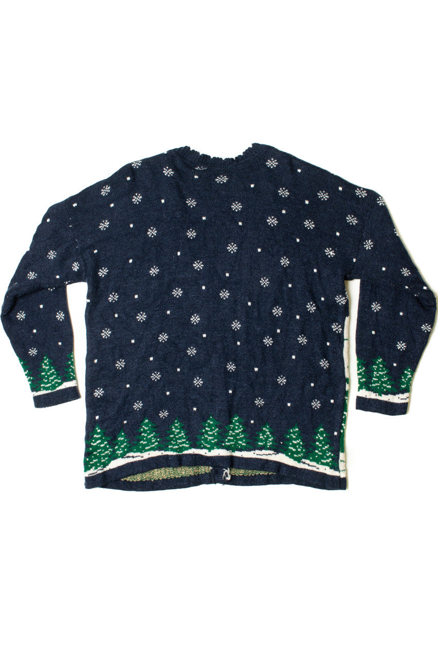 Snowy Santa Ugly Christmas Zip-Up Sweater 61356