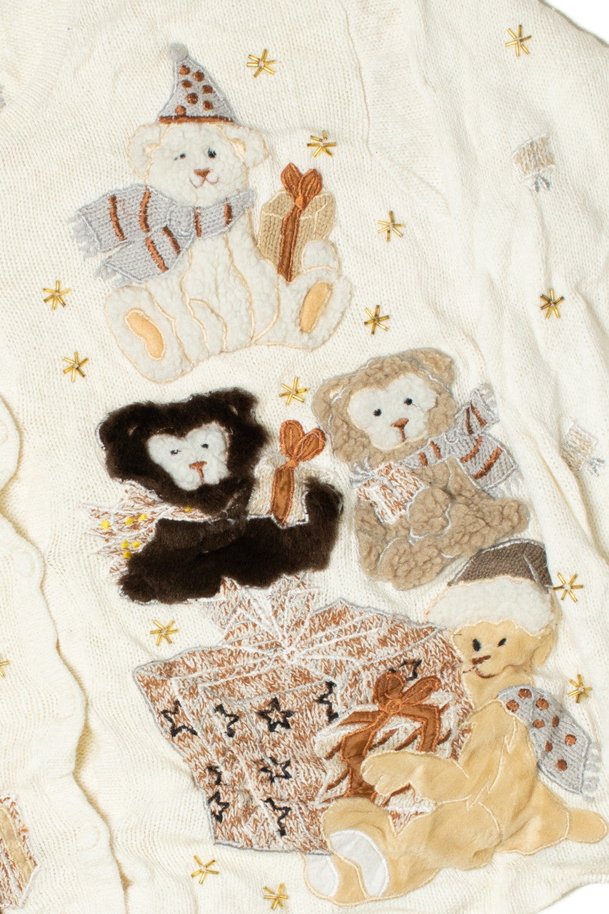 Holiday Bears Ugly Christmas Cardigan Sweater