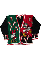 Mickey & Minnie Mouse Disney Shimmery Ugly Christmas Cardigan Sweater