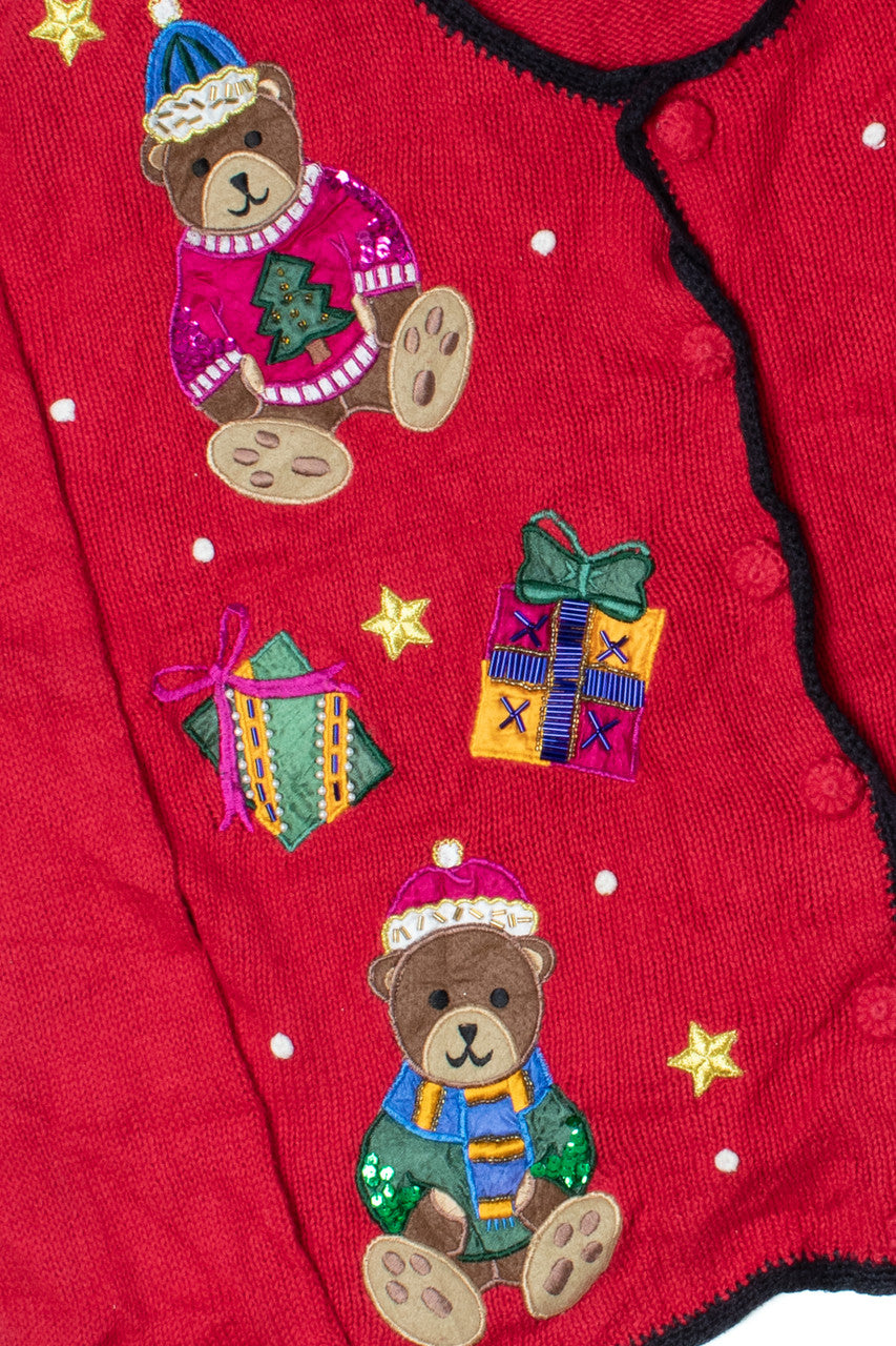 Santa Bears Ugly Christmas Cardigan Sweater 61366