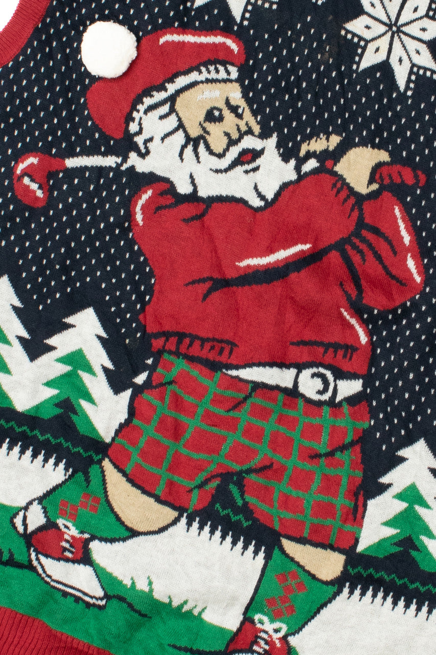 Golfing Santa Ugly Christmas Sweater Vest 61370