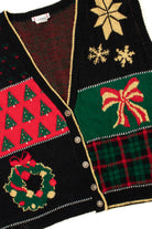 Patchwork Plaid Shimmery Ugly Christmas Sweater Vest