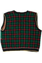 Patchwork Plaid Shimmery Ugly Christmas Sweater Vest