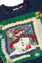Patchwork Snowman Ugly Christmas Pullover 61387