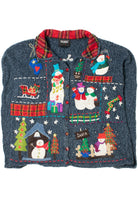 Snowmen Ugly Christmas Cardigan Sweater 61396