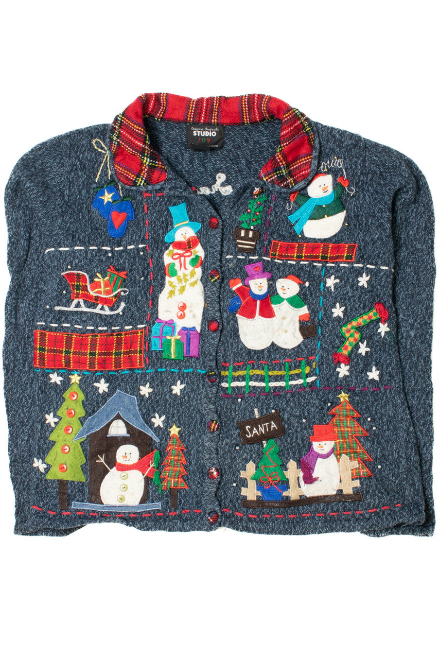 Snowmen Ugly Christmas Cardigan Sweater 61396
