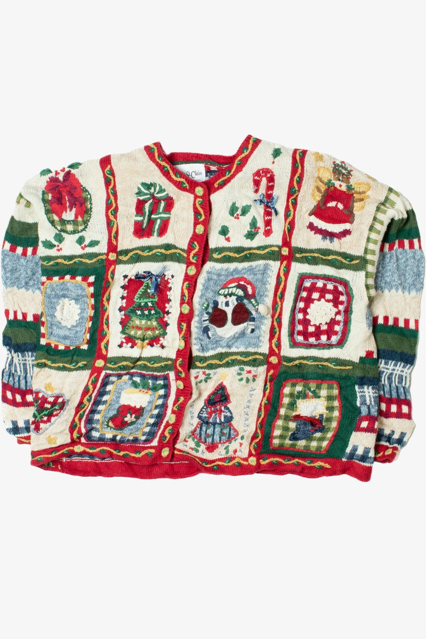 Holiday Patchwork Ugly Christmas Cardigan 61405