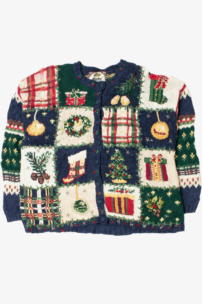 Holiday Patchwork Ugly Christmas Cardigan 61408
