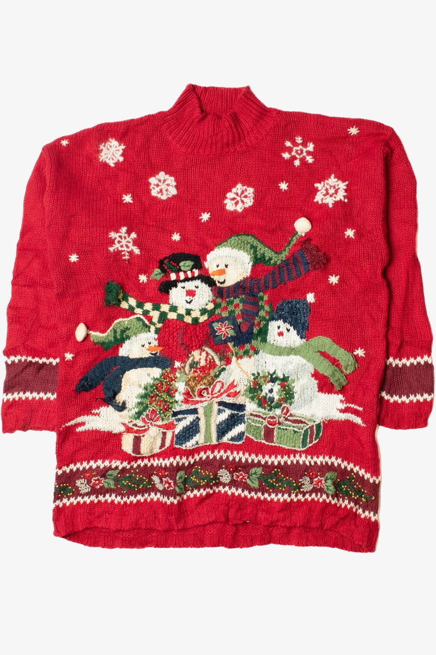 Happy Snowmen Ugly Christmas Pullover 61413