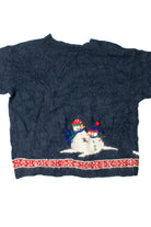 Hand Knit Snowmen Ugly Christmas Pullover 61414