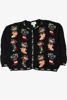 Embroidered Stockings Ugly Christmas Cardigan 61418