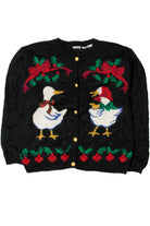 Hand Embroidered Duck Family Ugly Christmas Cardigan 61421