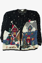 Holiday Town Scene Ugly Christmas Cardigan 61422