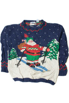 Skiing Santa Ugly Christmas Pullover 61423
