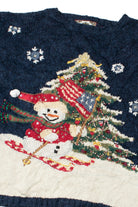 Americana Skiing Snowman Ugly Christmas Sweater 61435