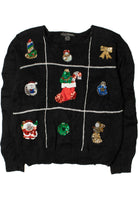 Sequin Holiday Grid Ugly Christmas Sweater 61444