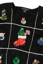 Sequin Holiday Grid Ugly Christmas Sweater 61444
