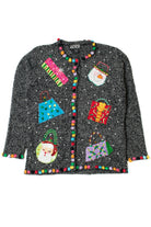 Pom Pom Lined Ugly Christmas Cardigan 61446