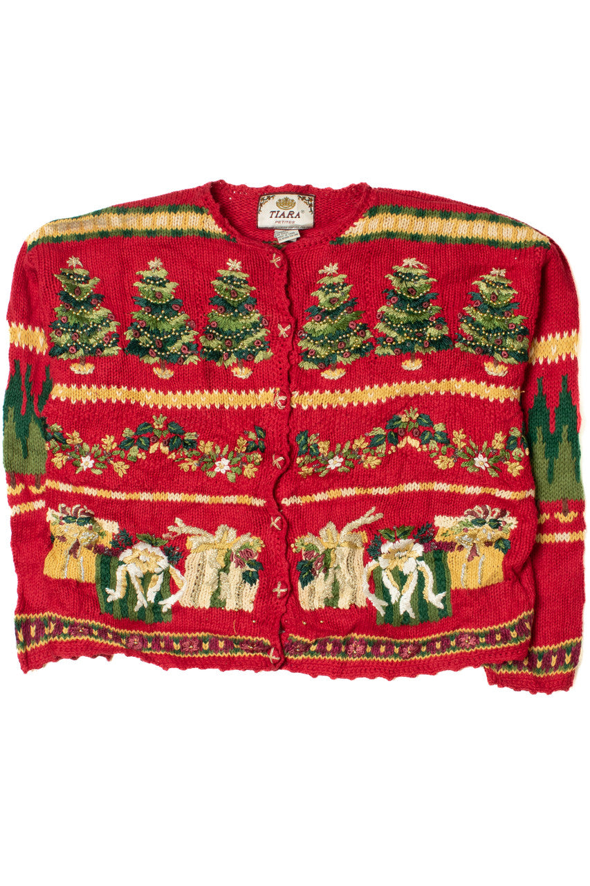 Presents Under Christmas Trees Ugly Christmas Cardigan 61451