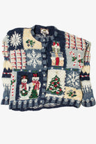 Snowy Holiday Elements Ugly Christmas Cardigan 61453