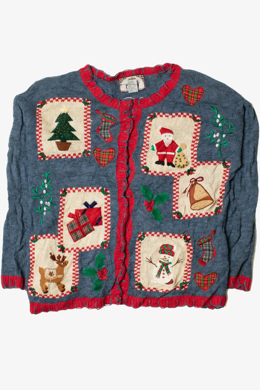 Patchwork Holiday Elements Ugly Christmas Cardigan 61458