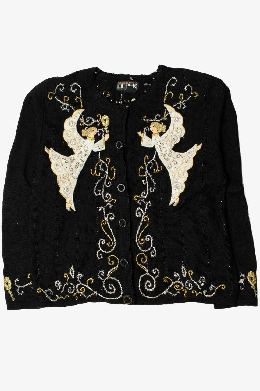 Embroidered Angels Ugly Christmas Cardigan 61459