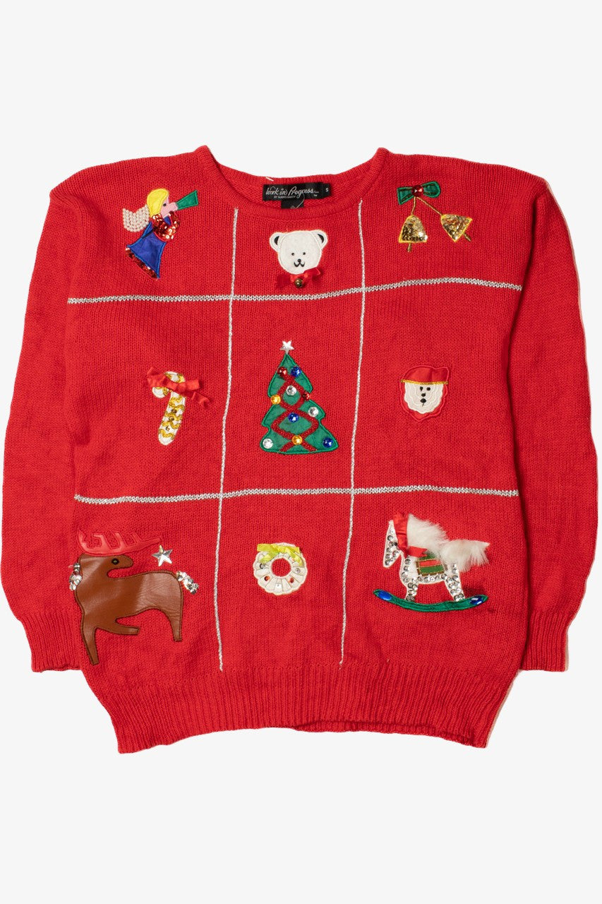 Holiday Flair Grid Ugly Christmas Pullover 61471