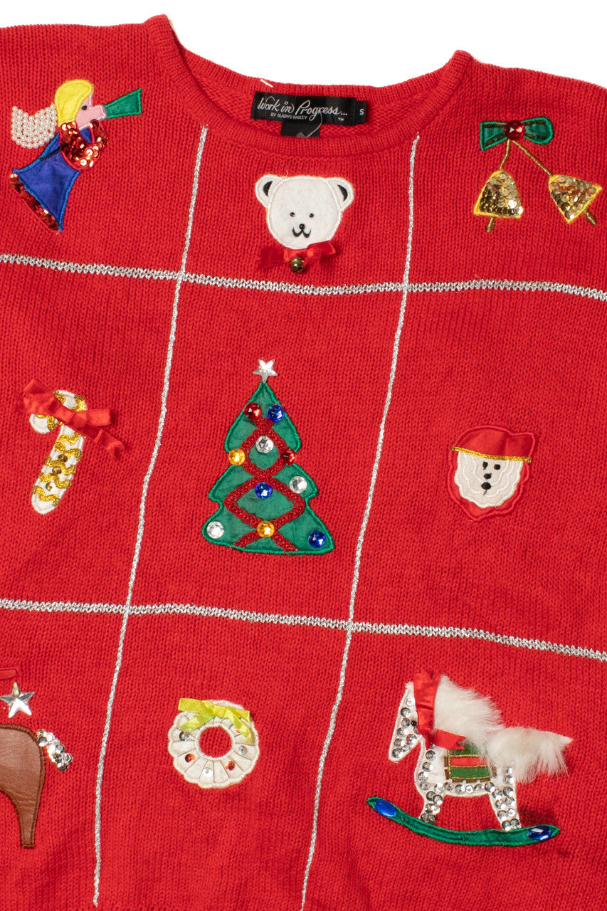 Holiday Flair Grid Ugly Christmas Pullover 61471