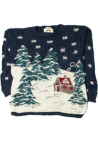 Holiday Landscape Cottage Ugly Christmas Sweater 61484