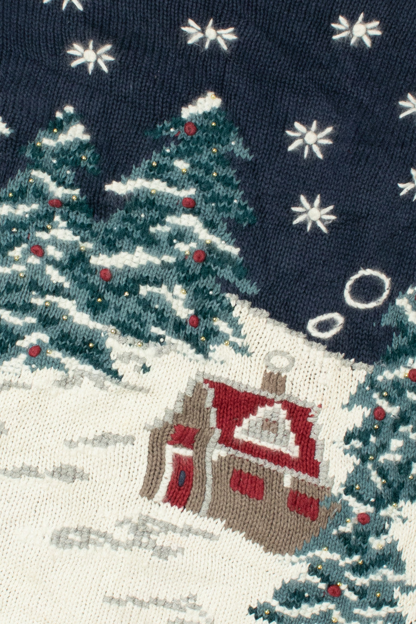 Holiday Landscape Cottage Ugly Christmas Sweater 61484