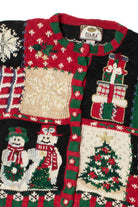 Patchwork Holiday Elements Ugly Christmas Cardigan 61487