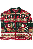 Santa Candy Cane Pattern Ugly Christmas Cardigan 61489